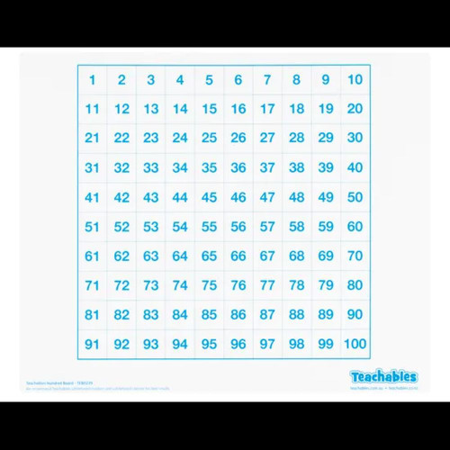 Teachables Mini Whiteboard Hundred Boards D-Sided 30 pk