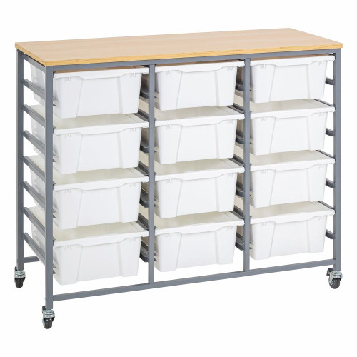 Triple Tote Tray Trolley Kits - Triple Kit - White