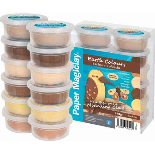 Paper Magiclay 240g Earth Colours 12 Canisters