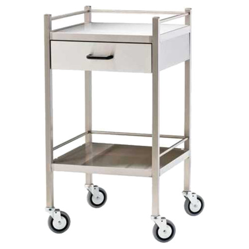 Medium Stainless Steel Trolley with Drawer 60 x 50 x 97cm