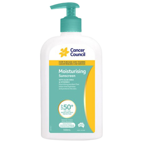 CANCER COUNCIL SPF50+ Moisturising Sunscreen Pump 500mL