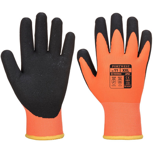 Port West AP02 - Thermo Pro Ultra Orange/Black Gloves, Size 11 (XXL) Pair