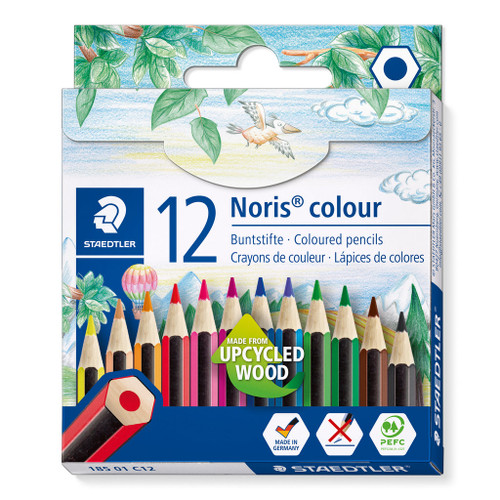 Staedtler 185 Noris Colour Half Length Coloured Pencils - Assorted, Box of 12