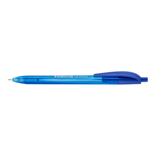 Staedtler Stick 4230 Retractable Triangular Ballpoint Pen Medium - Blue, Each