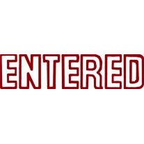 Shiny Pre-Inked Stamp - "ENTERED" Outline Text - Red
