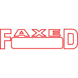 Shiny Pre-Inked Stamp - "FAXED" + Date Space - Red, Each