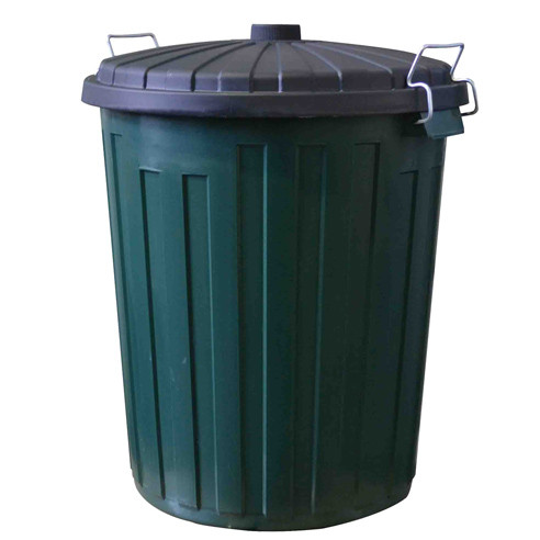 ITALPLAST 55 Litre Garbage Bin - Green/Black , Each