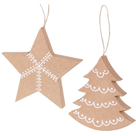 3D Tree & Star Ornaments 10's