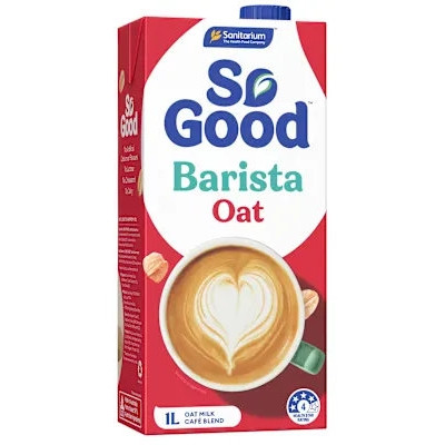 Sanitarium So Good Dairy Substitute Barista Oat Milk UHT 1L, Each