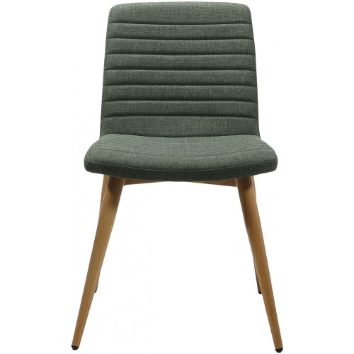 Pixel 4 Leg Chair with Olive Fabric and Timber Look Powder coat Base, Each