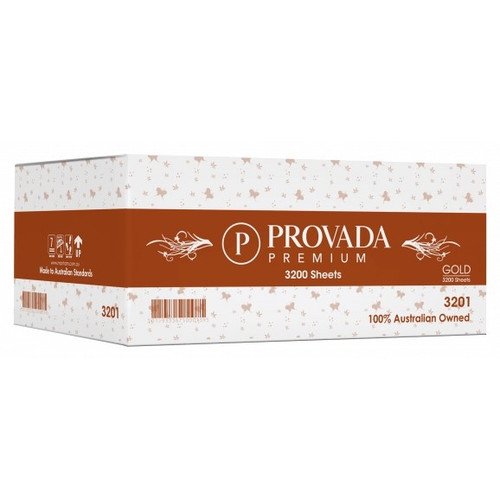 Provada MULTIFOLD TOWEL, TAD 23cm x 23cm 16 packs of 200, 3200 sheets