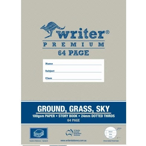Writer Premium Story Book 64pg Ground/Grass/Sky 24mm dotted thirds