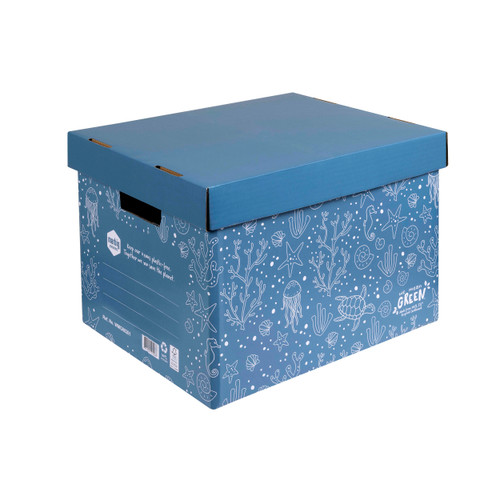 Marbig Enviro We Mean Green Archive Box Sea Blue, Each