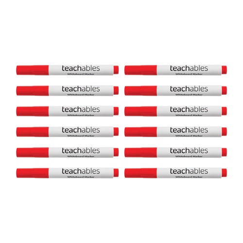 Teachables Whiteboard Marker Bullet - Red, Each
