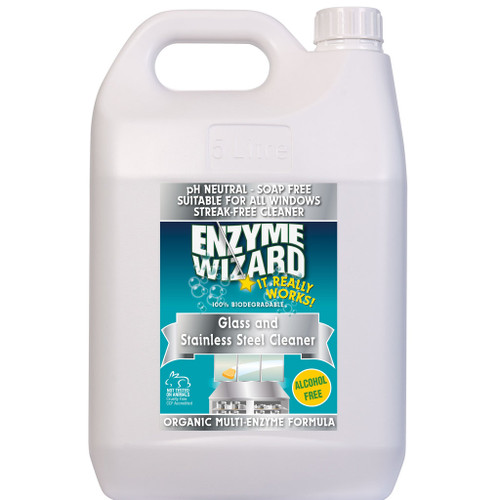 Enzyme Wizard Glass and Stainless Steel Cleaner - 5L, Each