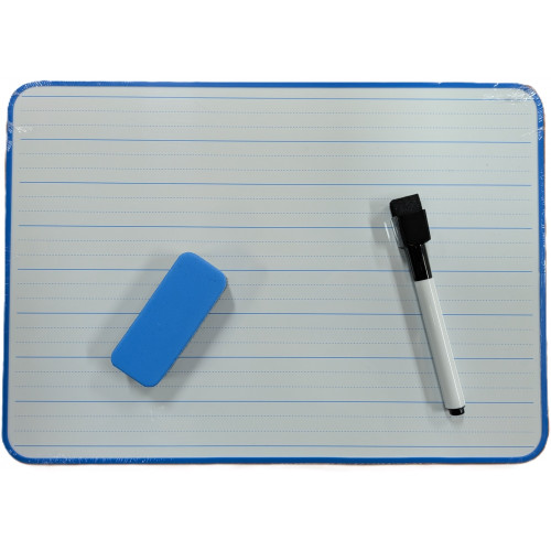 Gusspak A3 Double Sided Plain/24mm Dotted Thirds Magnetic Student Whiteboard with Mini Eraser and Marker