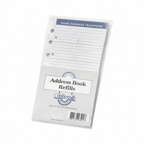 Waterville Address Book Refill To Suit Personal Size Filofax / Dayplanner