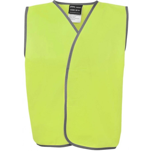 JB's Wear Kids Hi Vis Safety Vest Size 12-14 in Yellow, Each