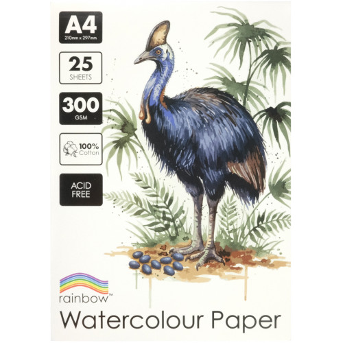 Rainbow Cotton Watercolour Pad 300gsm A4 25 Sheets