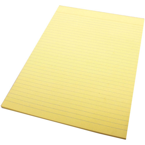 Quill Bond Pad Ruled 70gsm A4 70 Leaf - Yellow (01011), Pack of 10