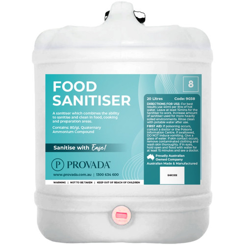 Food Sanitiser 20L, Each