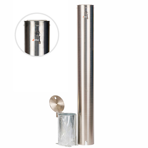 Bollard Premium Removable KeyLock 140mm In Ground - Stainless Steel 304