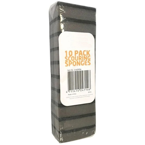 Black Sponge/Scourer 105mm x 65mm x 34mm Pack Of 10