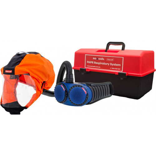 CleanAir Short Hood with AerGo PAPR and Storage Container