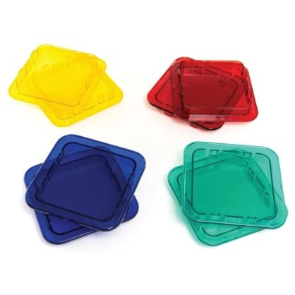 Giant Polydron Clip-In Coloured Windows, Pack of 12 Pieces