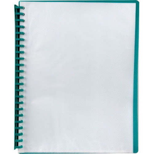 DISPLAY BOOK - CLEAR FRONT COVER - A4 20 POCKET - REFILLABLE - GREEN