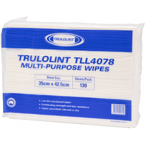 Low Lint Folded Cleaning Cloth 35cm x 42.5cm, Carton of 650 Wipes