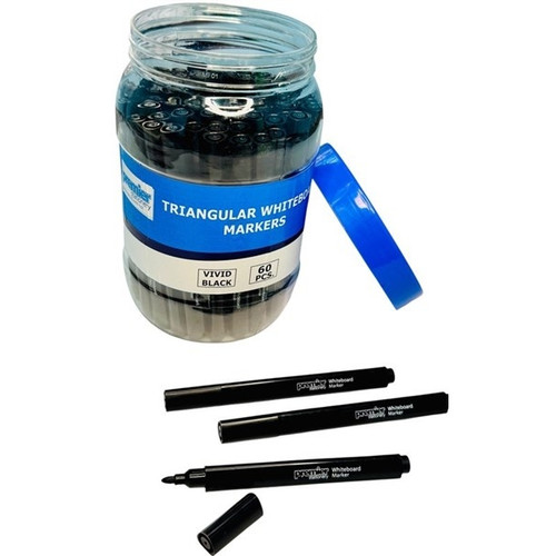 Premier Triangular Grip Whiteboard Markers Bullet Pack of 60 Black