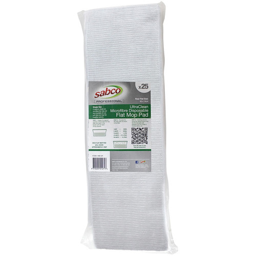 UltraClean Microfibre Disposable Flat Mop Pads – Pack of 25