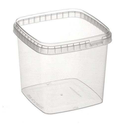 Tamper Evident Container - Square 1200ml (128mm), Carton of 320 (Lids Sold Separately)