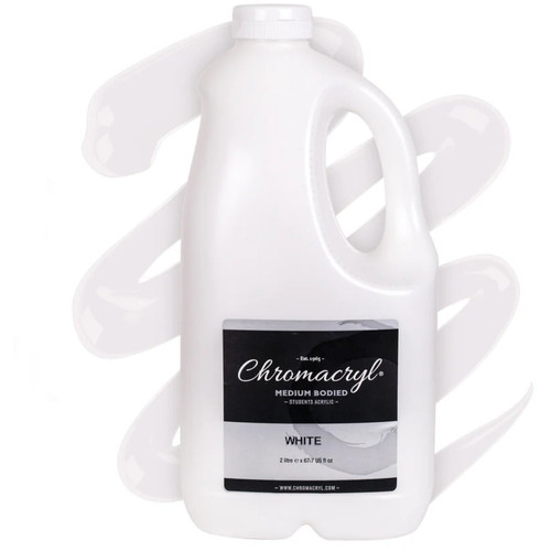 Chromacryl Acrylic Paint 2L Bottle - White, Each