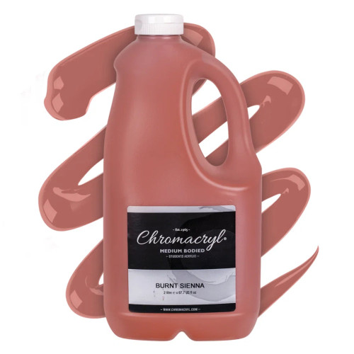 Chromacryl Acrylic Paint 2L Bottles - Burnt Sienna, Each