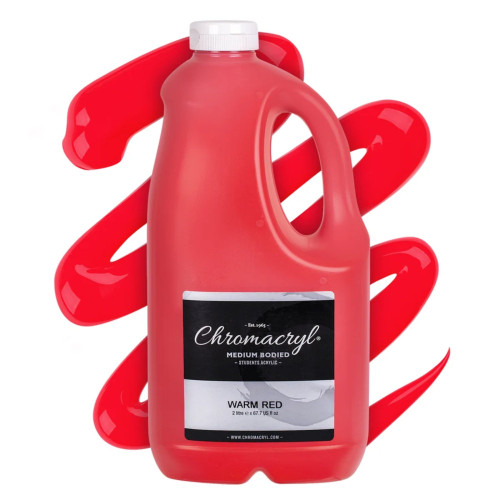 Chromacryl Acrylic Paint 2L Bottles - Warm Red, Each