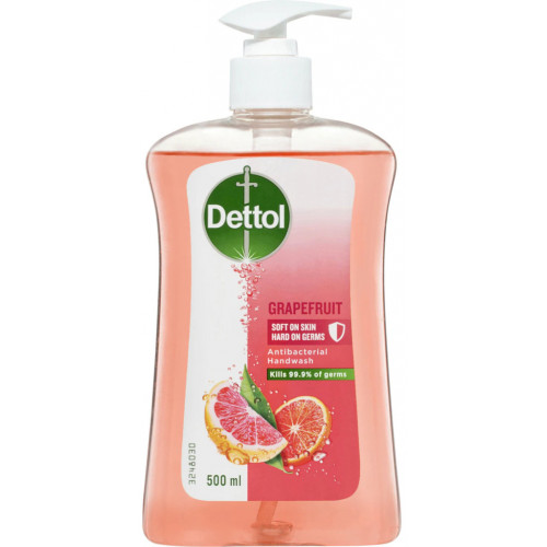 Dettol Antibacterial Liquid Hand Wash Pump Grapefruit 500mL, Each