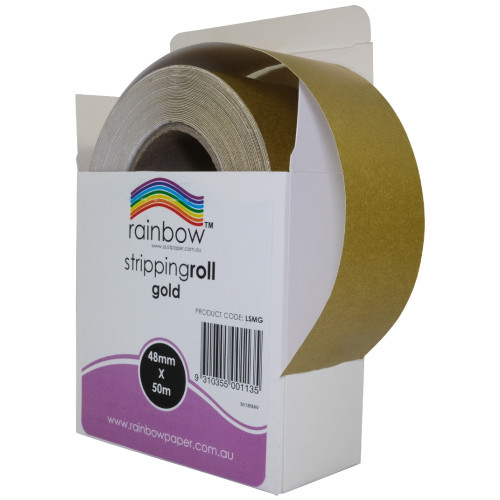 RAINBOW METALLIC STRIPPING ROLL 48MM X 50M GOLD