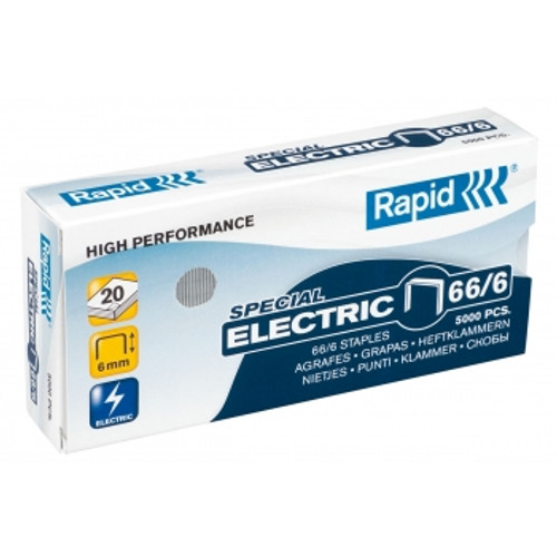 RAPID 66/6 STAPLES 6mm, Electric, Bx5000
24867800