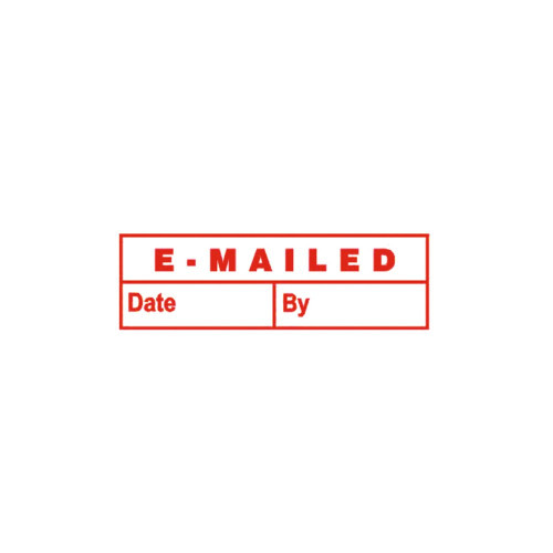 DESKMATE PRE INK STAMP EMAILED (DATE & BY) Red E10