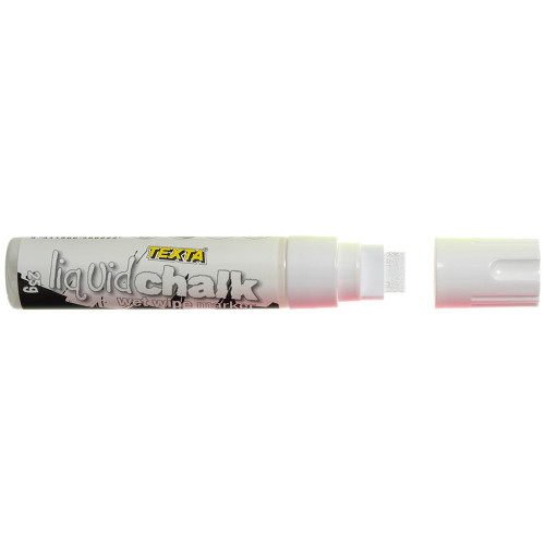 TEXTA LIQUID CHALK MARKER Wet Wipe Jumbo Chisel 15mm Nib White