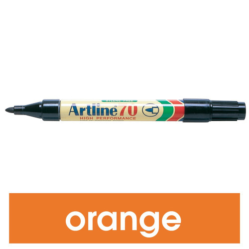 ARTLINE 70 PERMANENT MARKERS Med Bullet Orange, Bx12
