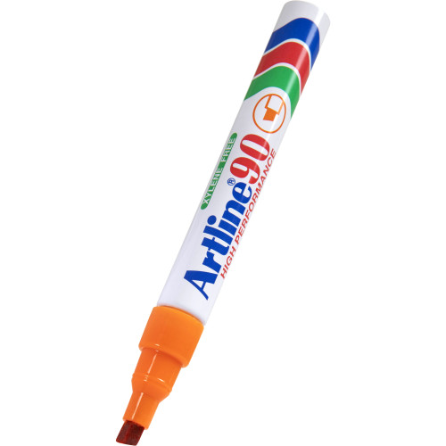 Artline 90 Permanent Marker Chisel Tip 2.0–5.0mm Orange Box Of 12