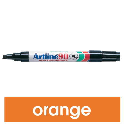 ARTLINE 90 PERMANENT MARKERS Med Chisel Orange, Bx12