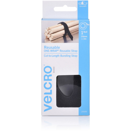 VELCRO ADJUSTABLE WRAP 19mmx3m Black