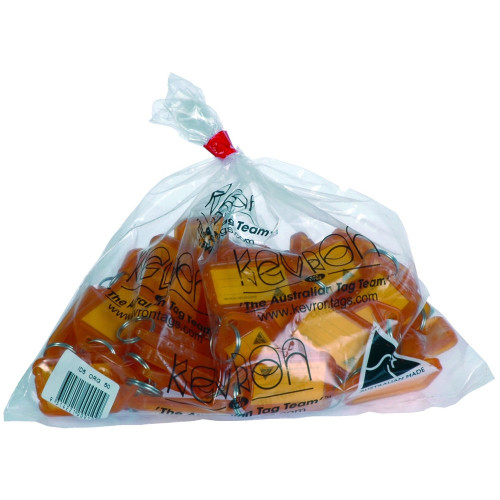 KEVRON ID5 KEY TAGS Orange, Bag of 50 (See also GP-KEYTAGORG)