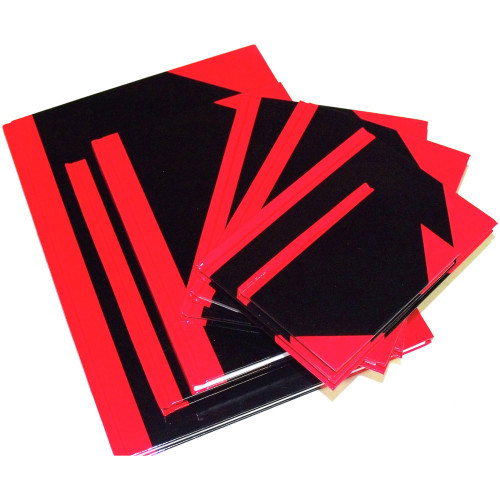 RED AND BLACK NOTEBOOK Gloss Cover A5 100 Leaf Cumberland ( 306-A5 )