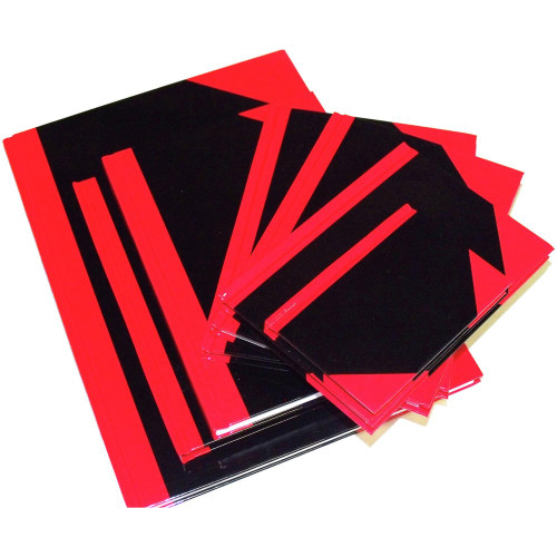 RED AND BLACK NOTEBOOK Gloss Cover A4 100 Lf Indexed 100 Leaf Cumberland ( 307-A4 )