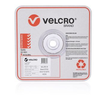 Velcro Stick On Hook Only Dots 22mm White (45308), Pack of 900 Dots